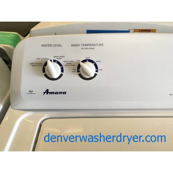 Amana Washer and Dryer Set, HE, Agitator, 4.0 Cu.Ft. Capacity, Wrinkle Prevent, Auto-Load Sensing, Quality Refurbished, 1-Year Warranty!