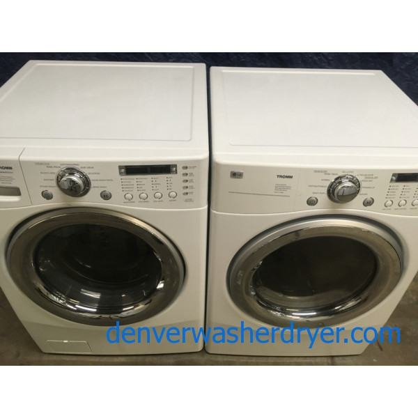 Quality Refurbished LG Tromm Front-Load Stackable HE Washer & Electric Dryer Set, 1-Year Warranty