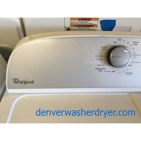 Whirlpool Electric Washer and Dryer Set, Agitator, Automatic Dry, Wrinkle Shield, Clean Washer Option, Quality Refurbished, 1-Year Warranty!