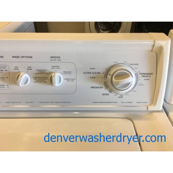 Kenmore Top-Load Washer and Dryer Set, Direct-Drive, Heavy-Duty, Agitator, Extra-Rinse Option, Auto-Dry, Quality Refurbished, 1-Year Warranty!