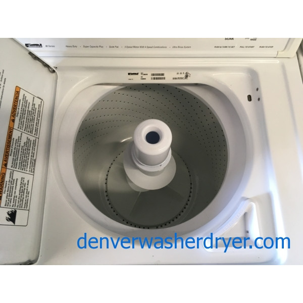 Heavy-Duty Kenmore Top-Load Washer with Agitator & Electric Dryer, 1-Year Warranty
