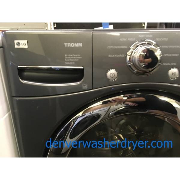 LG TROMM Grey Front-Load Washer, Quiet Technology, Baby Wear and Stain Cycles, Extra-Rinse Option, Quality Refurbished, 1-Year Warranty!