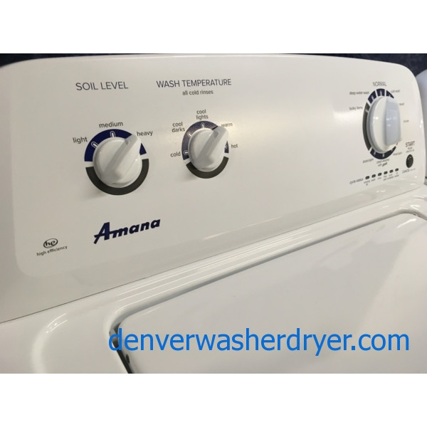 HE Amana (Maytag) Top-Load Washer w/Agitator & Electric Dryer, 1-Year Warranty