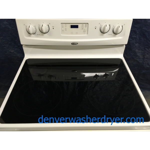 Whirlpool 30" AlmondColored SelfCleaning FreeStanding GlassTop