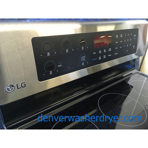 BRAND-NEW 30″ LG (6.3 Cu. Ft.) Stainless Electric Range w/Pro-Bake Easy-Clean Convection Oven, 1-Year Warranty