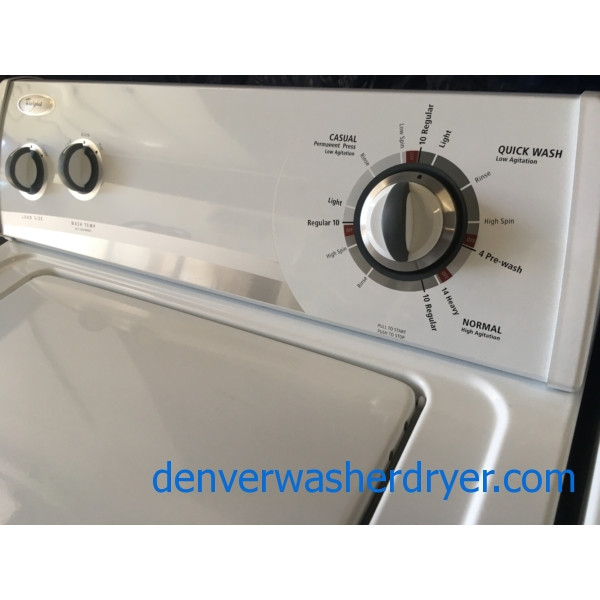 Heavy-Duty Whirlpool Top-Load Direct-Drive Washer & *GAS* Dryer, 1-Year Warranty