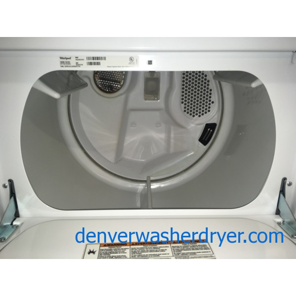 27″ HE Whirlpool Top-Load Washer w/Quick-Wash & HE Electric Dryer w/Accu-Dry Set, 1-Year Warranty
