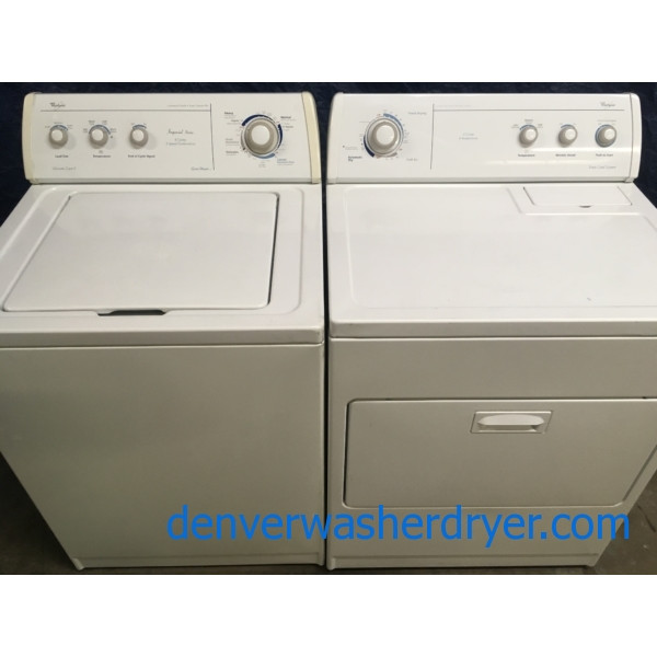 Quality Refurbished Whirlpool Top-Load Direct-Drive Washer w/Agitator & Electric Dryer, 1-Year Warranty