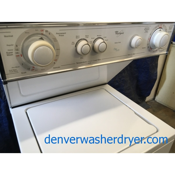 Quality Refurbished 24″ Whirlpool Thin-Twin Electric Laundry Center, 1-Year Warranty