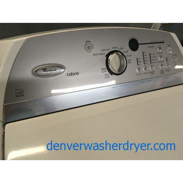 HE Whirlpool Cabrio Direct-Drive Washer w/Agitator & Electric Dryer, 1-Year Warranty
