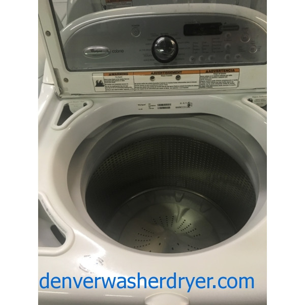 HE 27″ Whirlpool Cabrio Top-Load Washer & Electric-Steam Dryer, Direct-Drive, 1-Year Warranty