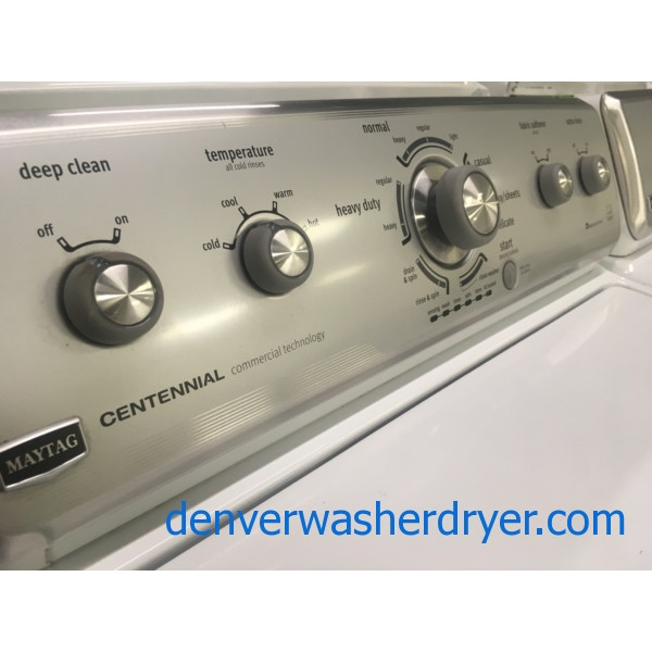 Maytag Centennial Commercial Technology Full-Sized Top-Load Washer & Electric Dryer (220v) Set, 1-Year Warranty
