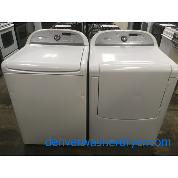 HE 27″ Whirlpool Cabrio Top-Load Washer & *GAS* Dryer, 1-Year Warranty