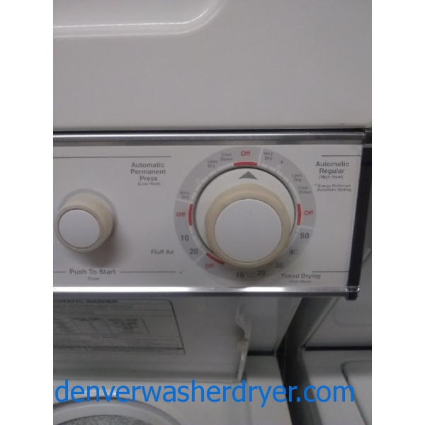 Quality Refurbished 24″ Whirlpool Stacked Laundry Center w/Electric Dryer, 1-Year Warranty