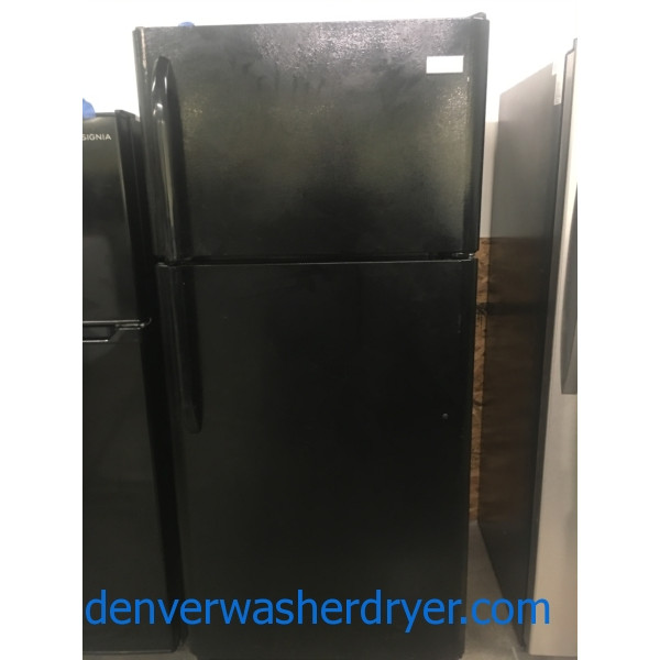 30″ Black Frigidaire Top-Mount (18.2 Cu. Ft.) Refrigerator, 1-Year Warranty