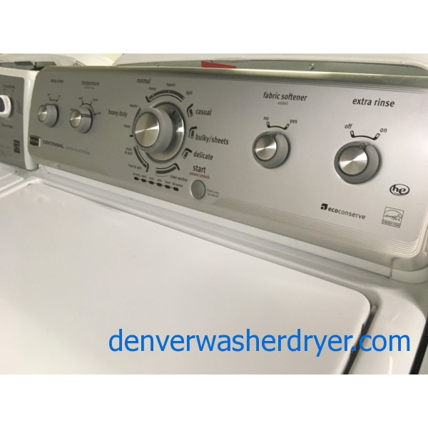 Quality Refurbished 27″ Maytag Centennial Series ENERGY STAR Top-Load HE Washer & HE Electric Dryer Set, 1-Year Warranty