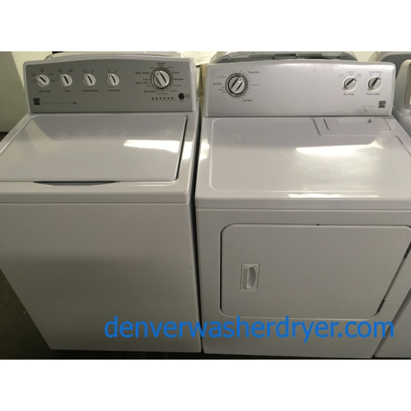 27″ Quality Refurbished HE Kenmore Top-Load Washer w/Auto-Load Sensing & Electric Dryer Set, 1-Year Warranty