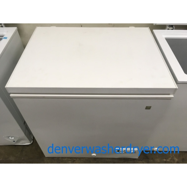 29″ GE Free-Standing Manual-Defrost Chest Freezer (5.0 Cu. Ft.), 1-Year Warranty