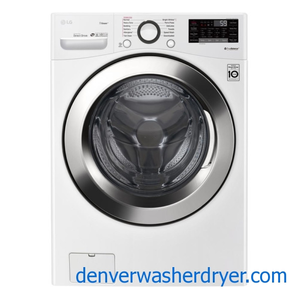 BRAND-NEW 27″ LG Front-Load Stackable Steam-Washer & Electric Steam-Dryer, 1-Year Warranty