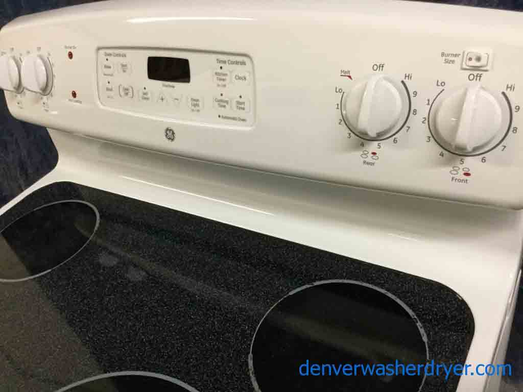 Large Images for White GlassTop Stove, GE, 30″ Freestanding Range