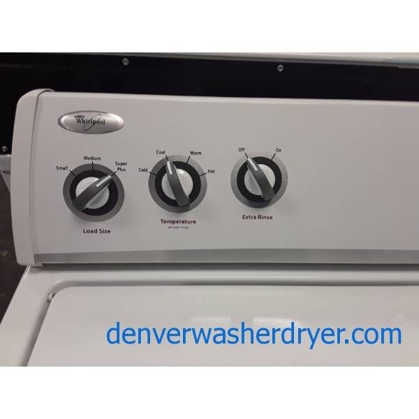 Whirlpool Top-Load Washer, 3.2 Cu.Ft. Capacity, Extra-Rinse Option, Agitator, Heavy-Duty, 27″ Wide, Quality Refurbished, 1-Year Warranty!