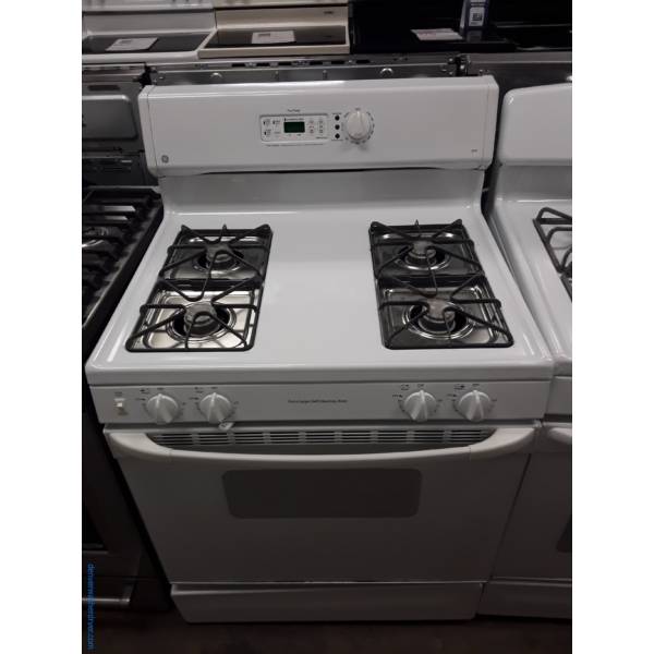 GE White GAS Range, 4 Burners, Storage Drawer, Self-Cleaning, Quality Refurbished, 1-Year Warranty!