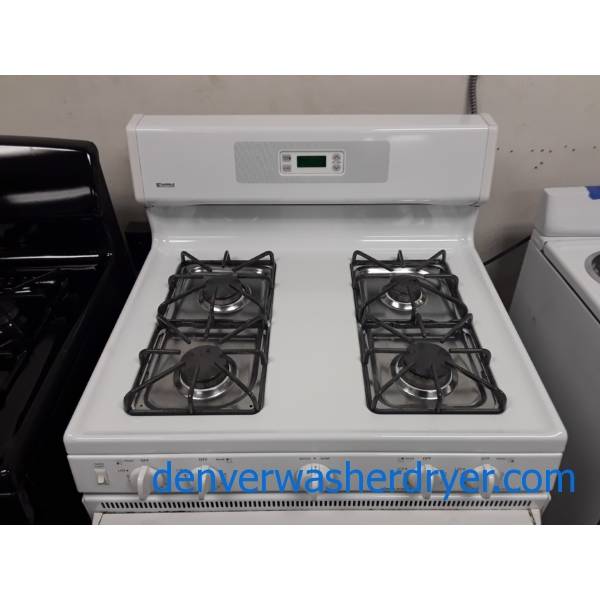 Kenmore White GAS Range, 4 Burners, Storage Drawer, 30″ Wide, Quality Refurbished, 1-Year Warranty Parts Only