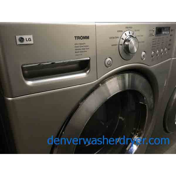 Silver LG Tromm Front Load Washer Dryer Set! 2568 Denver Washer Dryer