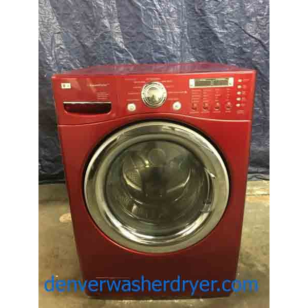 Beautiful Red LG Steam Washer