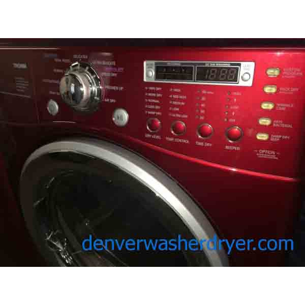Cherry Red LG Washer/Dryer Set on Pedestals!