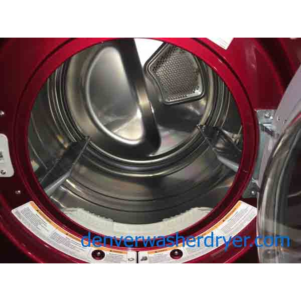 Cherry Red LG Washer/Dryer Set on Pedestals!