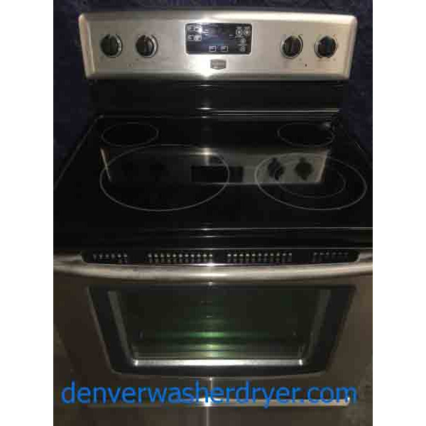 Black and Stainless Maytag Glass Top Stove!