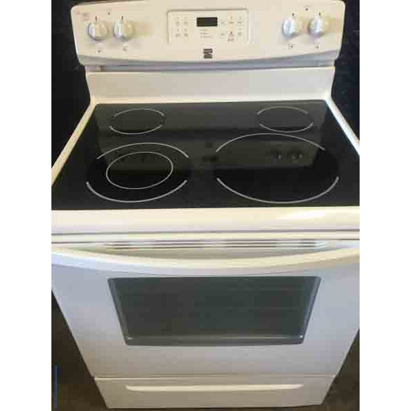 White Glass-top Stove