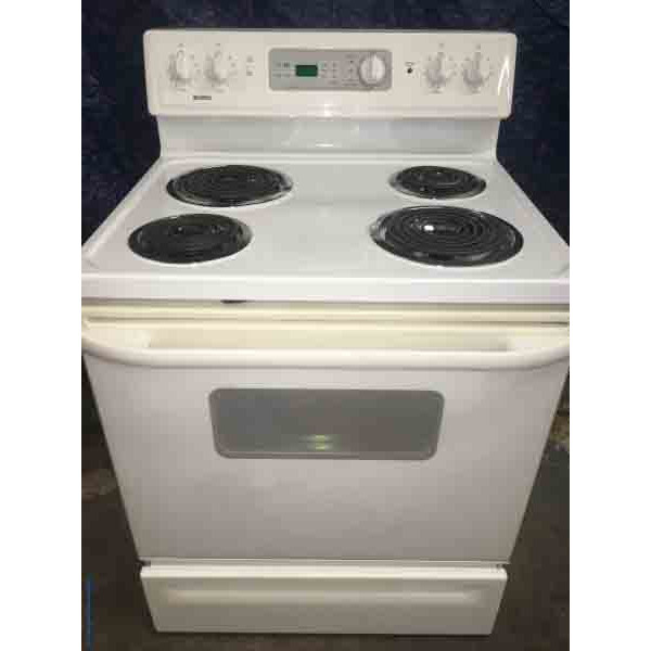 Self Cleaning Coil Top Range, White, Kenmore 2862 Denver Washer Dryer