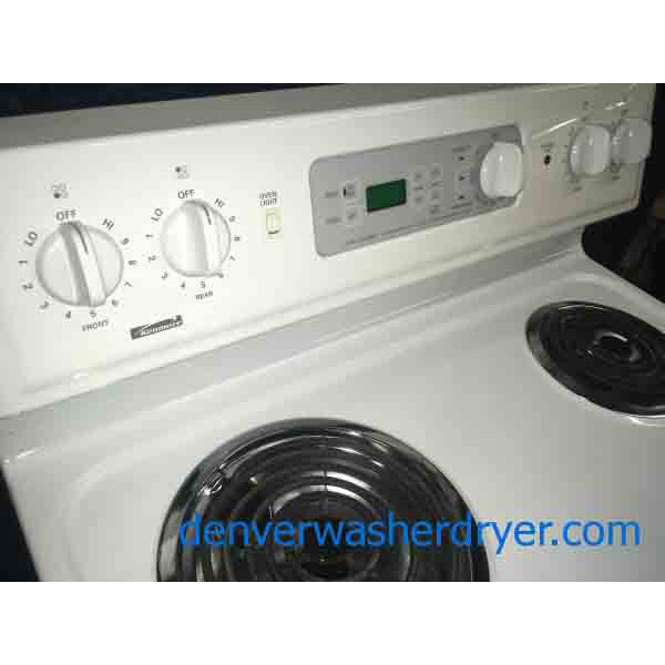 Self Cleaning Coil Top Range, White, Kenmore 2862 Denver Washer Dryer