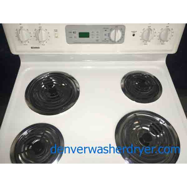 Self Cleaning Coil Top Range, White, Kenmore 2862 Denver Washer Dryer