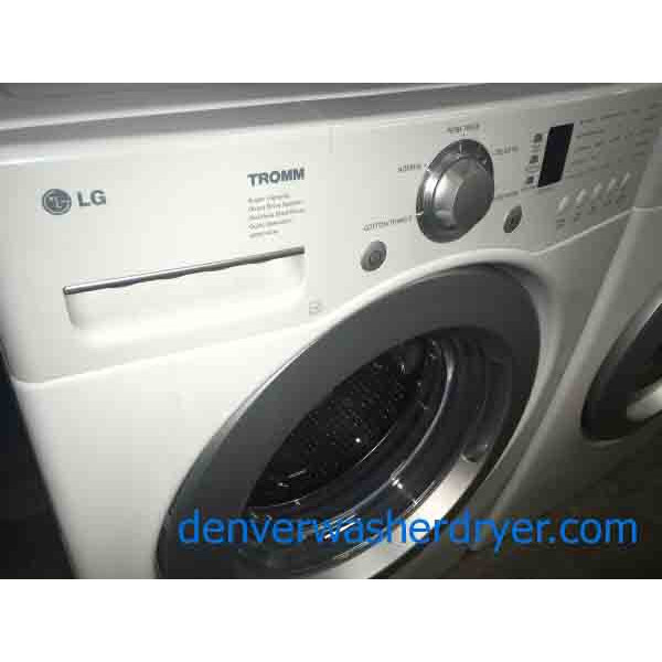 HE White LG Front-loading Washer and Dryer