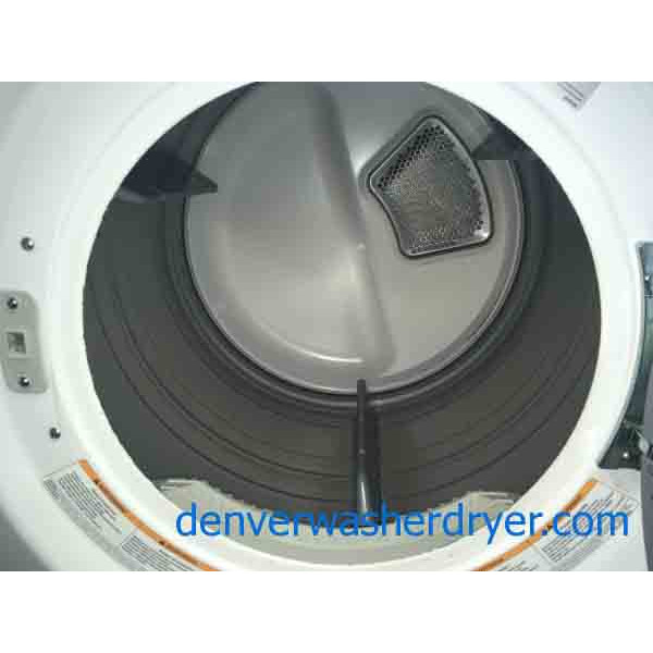 HE White LG Front-loading Washer and Dryer