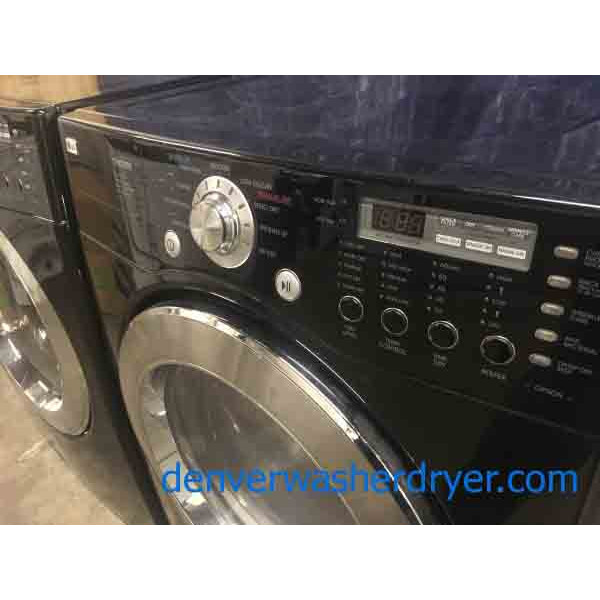 Beautiful Black LG Tromm High Efficiency Stackable FrontLoad Laundry