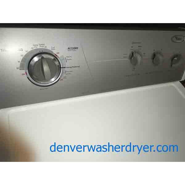 Silver and White Whirlpool Electric Dryer