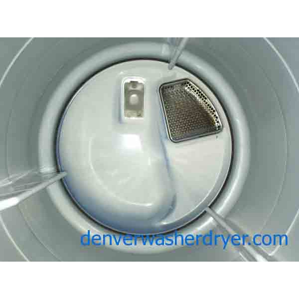 Silver and White Whirlpool Electric Dryer