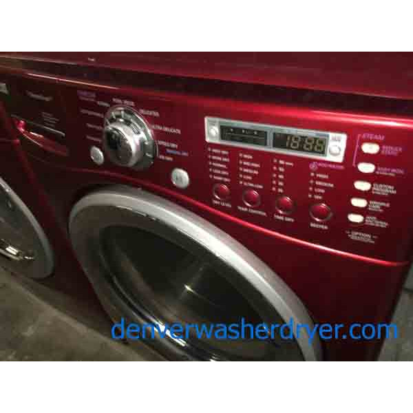 Red LG Front Load Stackable Washer and Dryer Set, 220v, Steam 2913 Denver Washer Dryer