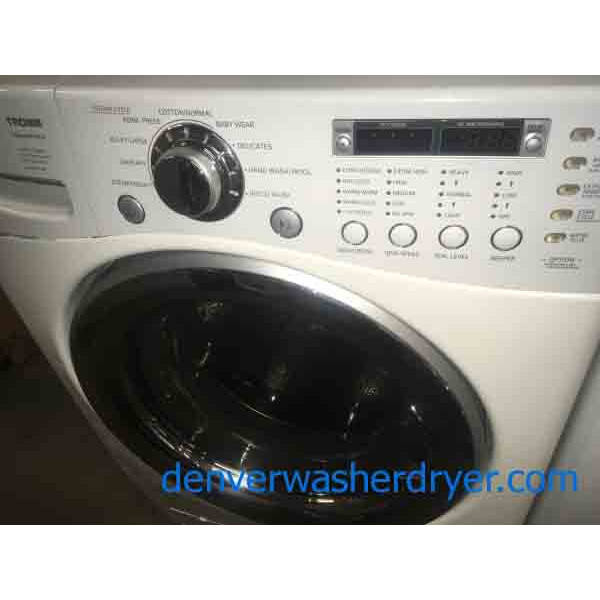 White LG Stackable Front Load Washer and Dryer 2920 Denver Washer