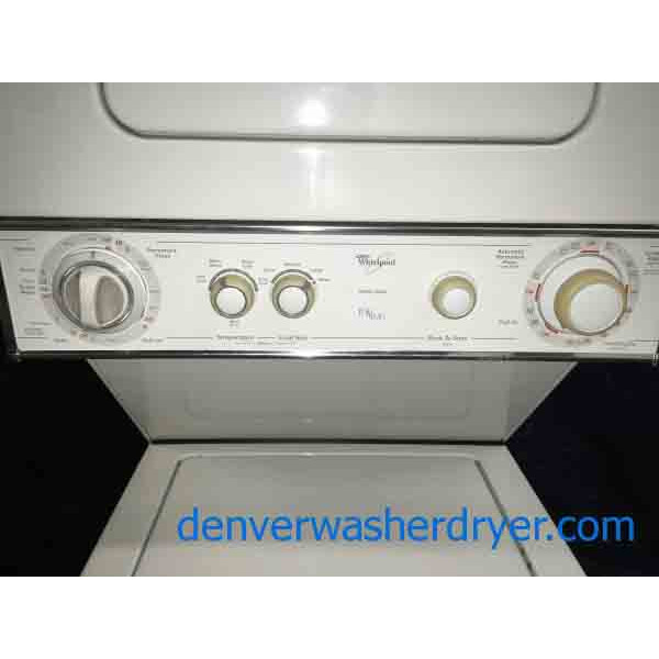 24″ Stackable Whirlpool Direct-Drive Laundry Center, 220v