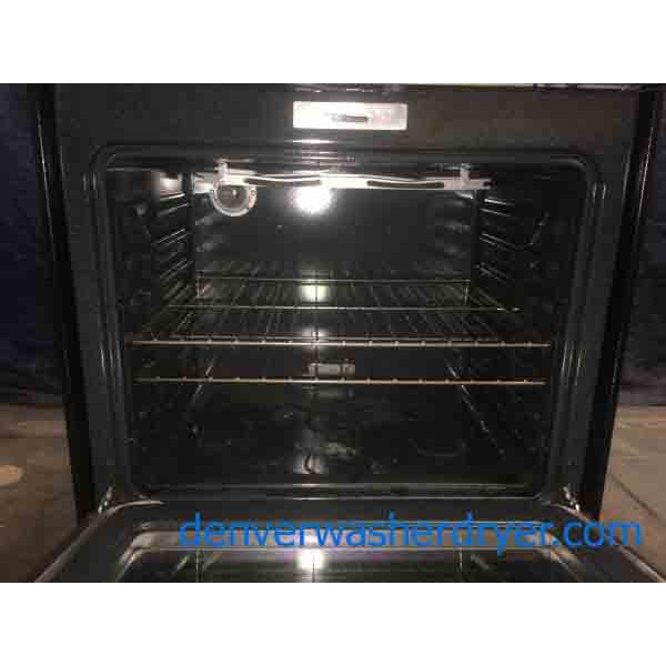 Black GE Electric Stove|Oven, 4-Burner, Glass-Top