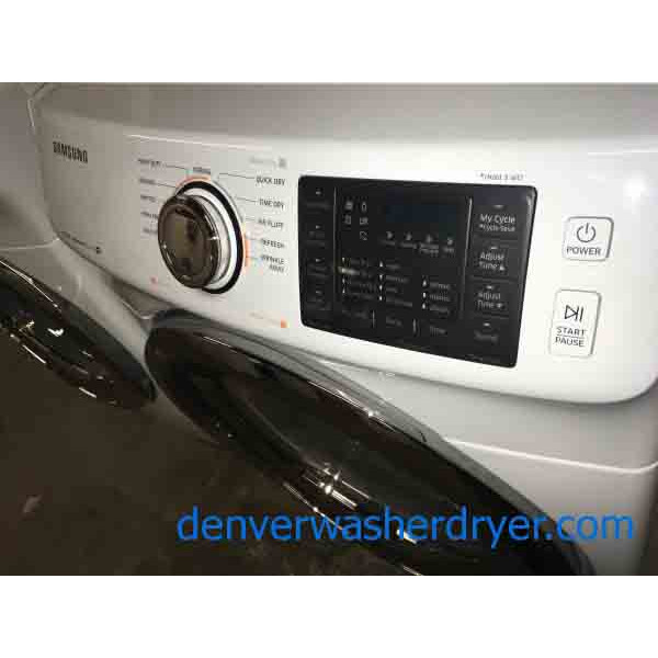 New Samsung Front Load Washer Dryer Set, Stackable, Electric, Steam