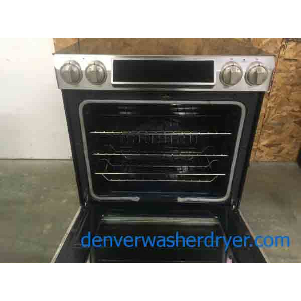 Sleek Stainless Samsung GlassTop SlideIn Oven Electric 3075