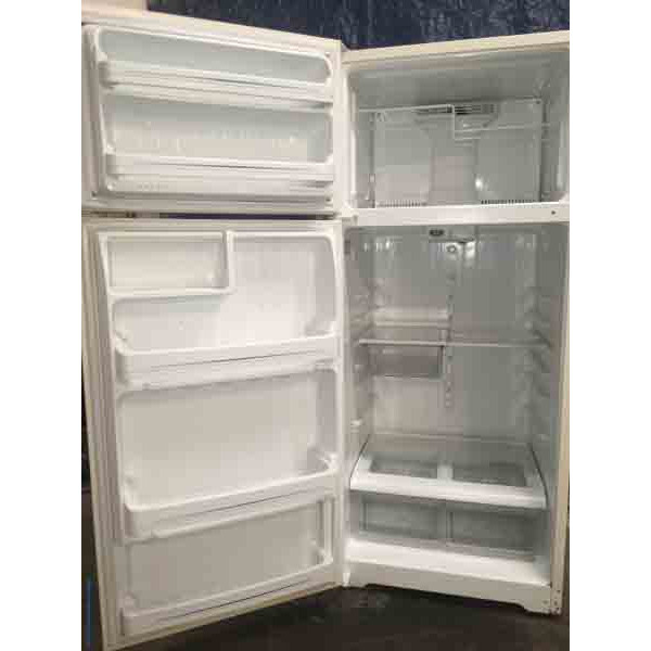 Almond GE Refrigerator, 18 cu ft, 1-Year Warranty