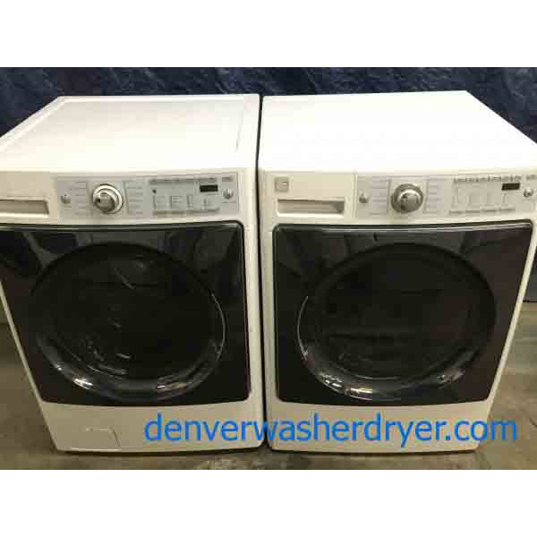 Stacked Front-Load Kenmore Washer|Dryer Set, Electric