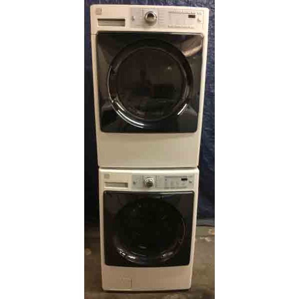 Stacked Front-Load Kenmore Washer|Dryer Set, Electric